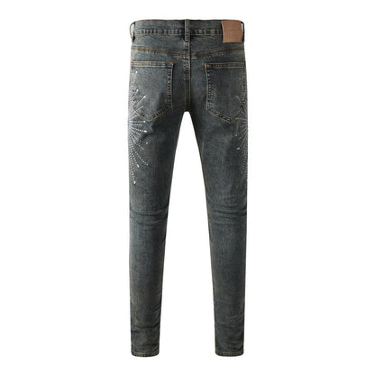 Purple Brand Crystal Diamond Jeans #9122
