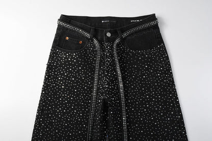 Purple Brand Crystal Diamond Jeans #9128