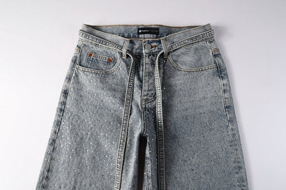 Purple Brand Crystal Diamond Jeans #9129