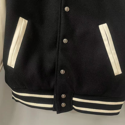 Godspeed Mens F.T.D Wool Varsity Jacket Black/blue